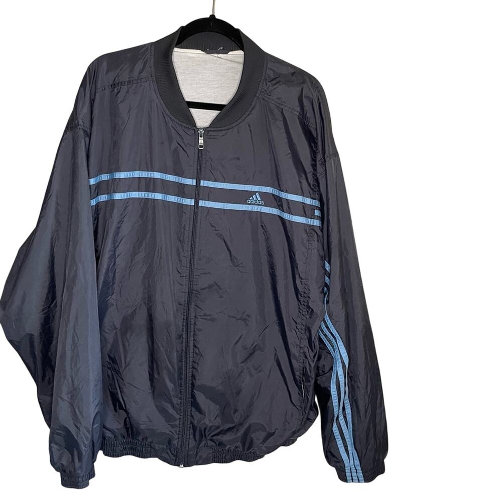 Adidas Vintage Windbreaker Double Lined Rain Jacket Full Zip Coat Men’s
